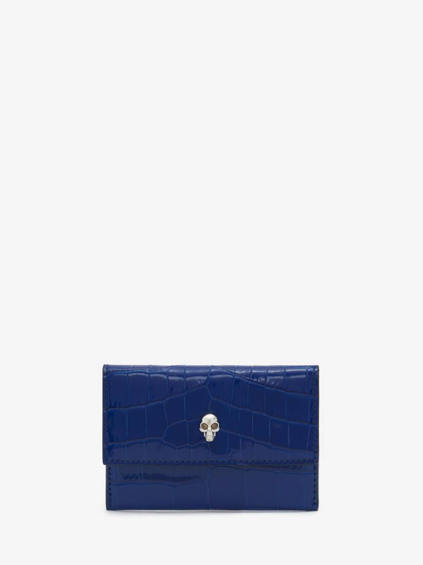 Tarjetahabientes Alexander McQueen Skull Envelope Mujer - Azules - Mexico 740-HGDZKA